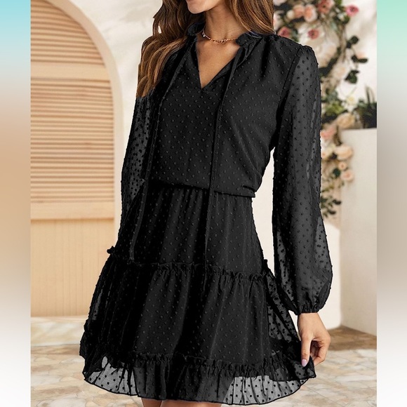 BTFBM Dresses & Skirts - BTFBM Ruffle Tiered A-Line Swing Dress NWT